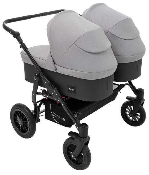 Коляска 2 в 1 для двойни Bair Sorento DUO BS-02 серый / графит (арт. 680814) &mdash; купити в Україні |  Колисочка