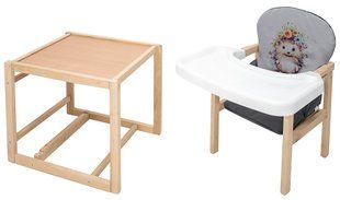 Стульчик-трансформер Babyroom Пеппи-230 eko серый/графит (ежик, цветы) (арт. 680997) &mdash; купити в Україні |  Колисочка
