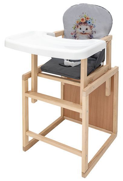 Стульчик-трансформер Babyroom Пеппи-230 eko серый/графит (ежик, цветы) (арт. 680997) &mdash; купить в Украине |  Колисочка