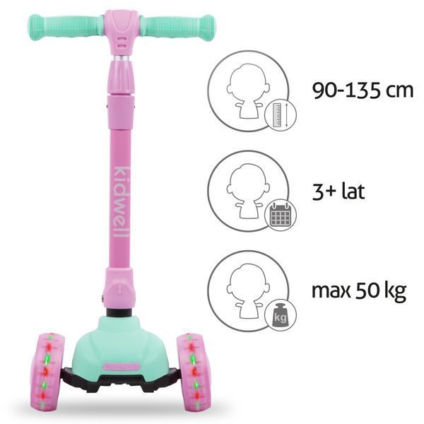 Самокат Kidwell Jax mint/pink (арт. 6459) &mdash; купити в Україні |  Колисочка