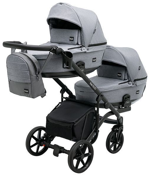 Коляска 2 в 1 для двойни Bair Kiwi DUO Soft BKP-218 серый (арт. 681104) &mdash; купити в Україні |  Колисочка