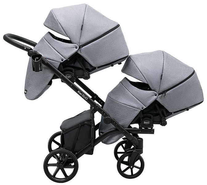 Коляска 2 в 1 для двойни Bair Kiwi DUO Soft BKP-218 серый (арт. 681104) &mdash; купити в Україні |  Колисочка