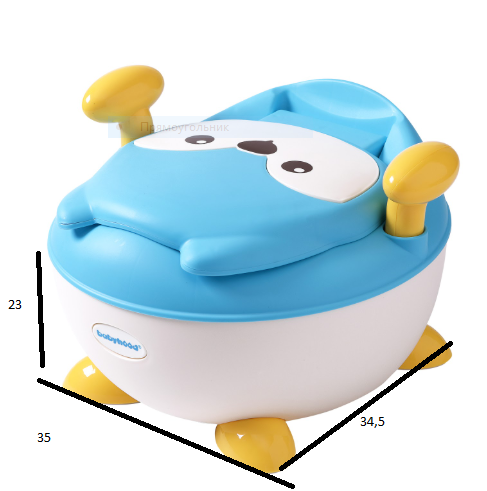Дитячий горщик Лисиця з поліуретановим кільцем блакитний Babyhood BH-113FB (арт. BH-113FB) &mdash; купити в Україні | KolysochkaBaby
