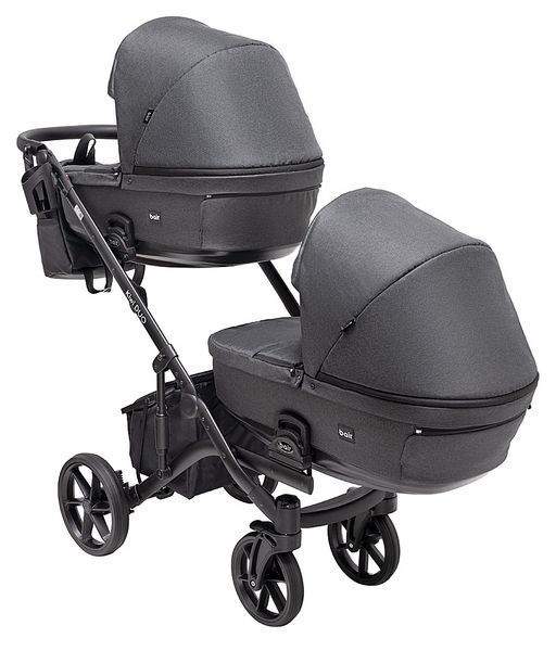 Коляска 2 в 1 для двойни Bair Kiwi DUO Soft BKD-219-1 графит (арт. 681857) &mdash; купити в Україні |  Колисочка