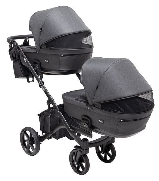 Коляска 2 в 1 для двойни Bair Kiwi DUO Soft BKD-219-1 графит (арт. 681857) &mdash; купити в Україні |  Колисочка