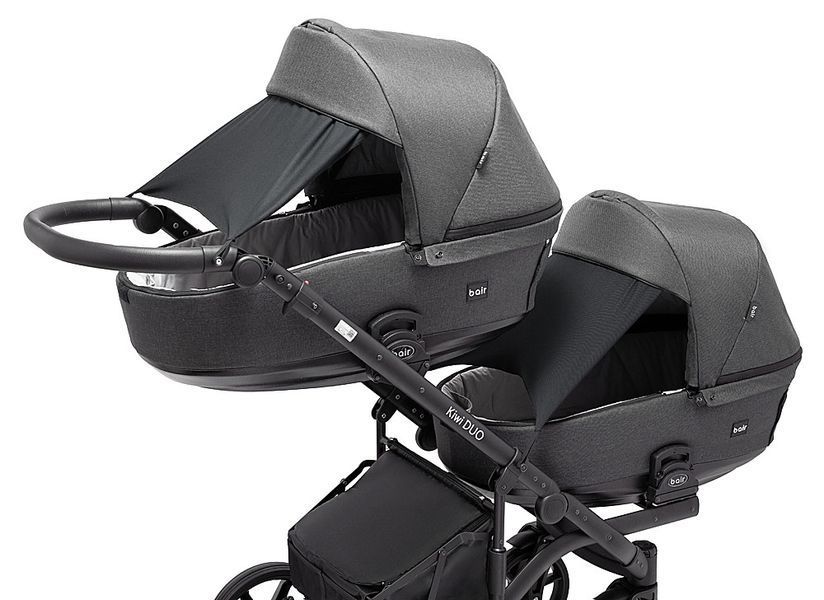 Коляска 2 в 1 для двойни Bair Kiwi DUO Soft BKD-219-1 графит (арт. 681857) &mdash; купити в Україні |  Колисочка
