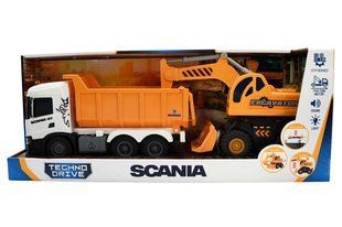 Ігровий набір серії 8001KS "2 in 1 Truck" &ndash; САМОСКИД SCANIA І ЕКСКАВАТОР (світло, звук) (арт. Маш0496) &mdash; купити в Україні | KolysochkaBaby