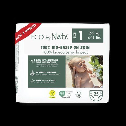 Органічні підгузники Eco by Naty Розмір 1 (від 2 до 5 кг) 25 шт (арт. 7330933178358) &mdash; купить в Украине |  Колисочка
