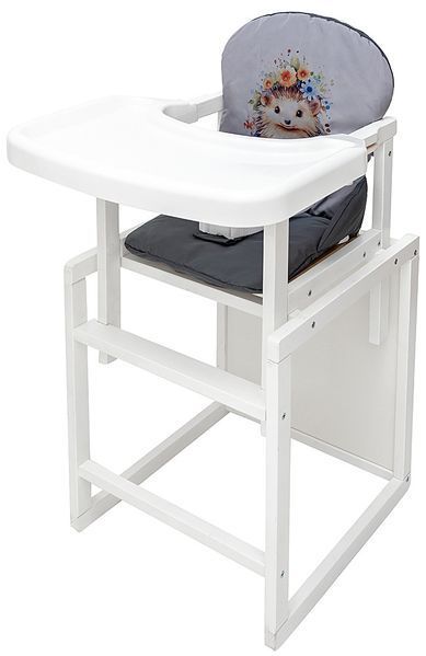 Стульчик-трансформер Babyroom Пеппи-240 белый серый / графит (ежик, цветы) (арт. 681007) &mdash; купити в Україні |  Колисочка