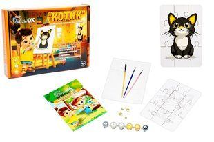 Пазл-розмальовка Puz-22938 "Котик" А5, дерев'яний PuzzleOK (арт. Дер2938) &mdash; купить в Украине |  Колисочка