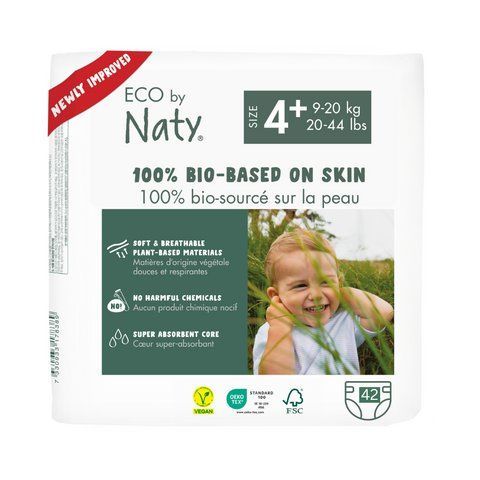 Органічні підгузники Eco by Naty Розмір 4+ (від 9 до 20 кг) 42 шт (арт. 7330933178440) &mdash; купить в Украине |  Колисочка