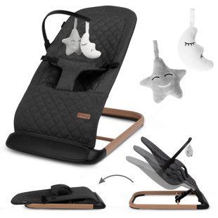 Шезлонг Kidwell Laro black/wooden (арт. KLLBW) &mdash; купити в Україні |  Колисочка