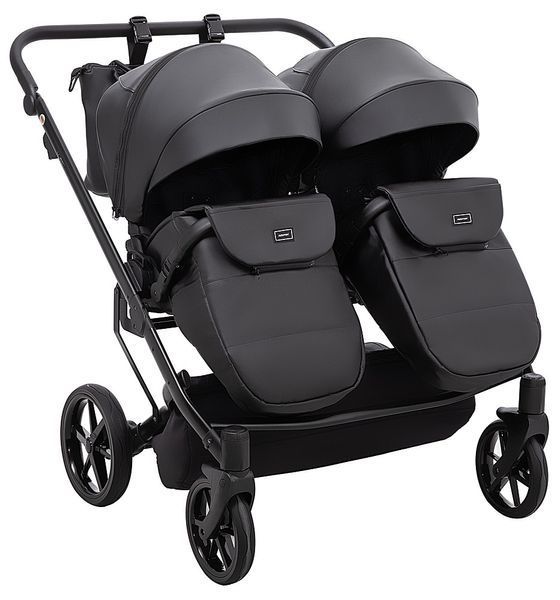 Коляска 2 в 1 для двійні Adamex Leo Duo Eco SA-2 чорний (арт. 681143) &mdash; купити в Україні | KolysochkaBaby