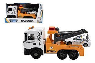 Машина 3004KS Mid Truck, машина евакуатор Scania з машиною поліція, світло, звук TechnoDrive (арт. Маш0909) &mdash; купити в Україні | KolysochkaBaby