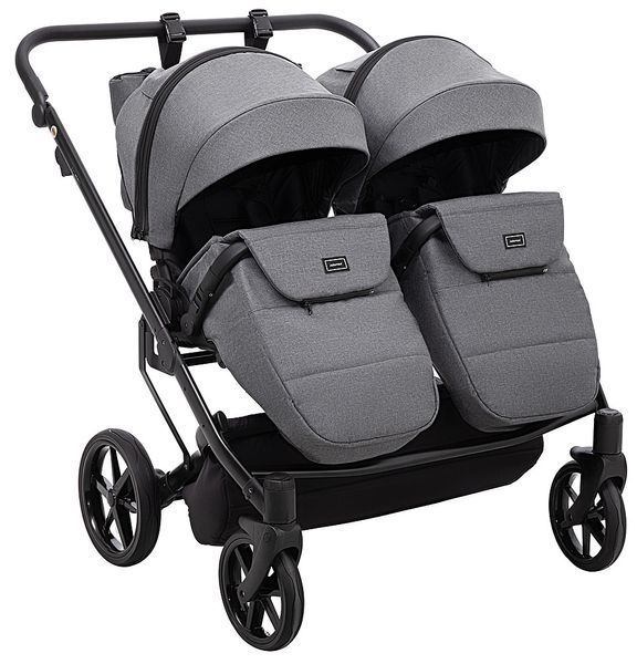 Коляска 2 в 1 для двійні Adamex Leo Duo Tip TК-57 графіт (арт. 681140) &mdash; купити в Україні | KolysochkaBaby