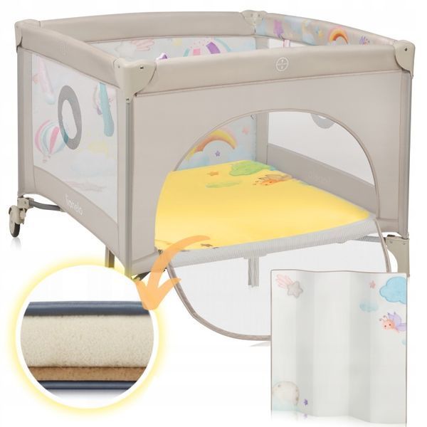 Манеж Lionelo MILLE PLUS GREY BEIGE (арт. 109079136) &mdash; купити в Україні | KolysochkaBaby