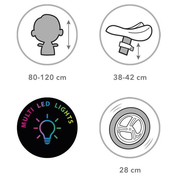 Велобіг Kidwell Suno LED black/white (арт. KIDSW/B) &mdash; купить в Украине |  Колисочка
