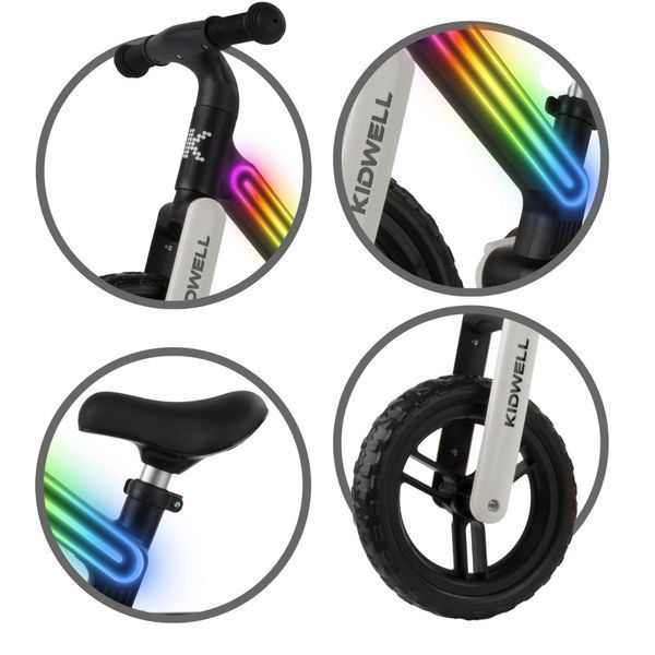 Велобіг Kidwell Suno LED black/white (арт. KIDSW/B) &mdash; купить в Украине |  Колисочка