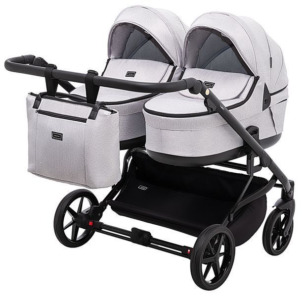 Коляска 2 в 1 для двойни Adamex Leo Duo Tip TK-1 светло-серый (арт. 681138) &mdash; купить в Украине |  Колисочка