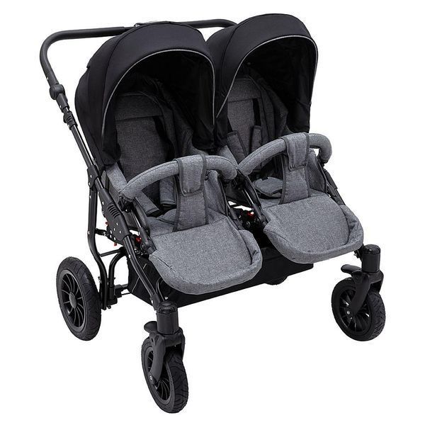 Коляска 2 в 1 для двойни Bair Sorento DUO BS-04 графит / черный (арт. 681662) &mdash; купити в Україні |  Колисочка
