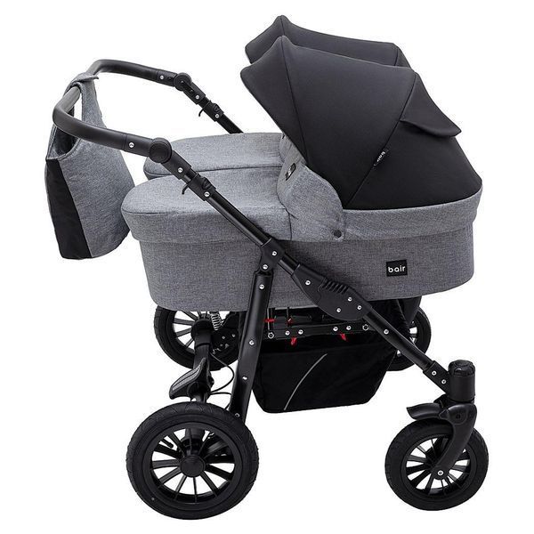 Коляска 2 в 1 для двойни Bair Sorento DUO BS-04 графит / черный (арт. 681662) &mdash; купити в Україні |  Колисочка
