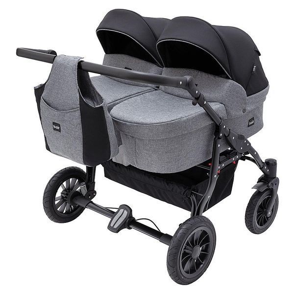 Коляска 2 в 1 для двойни Bair Sorento DUO BS-04 графит / черный (арт. 681662) &mdash; купити в Україні |  Колисочка
