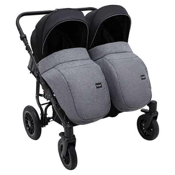 Коляска 2 в 1 для двойни Bair Sorento DUO BS-04 графит / черный (арт. 681662) &mdash; купити в Україні |  Колисочка