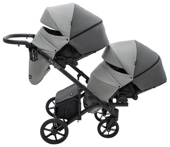 Коляска 2 в 1 для двойни Bair Kiwi DUO ECO BKD-21/15 серый / графит (арт. 681043) &mdash; купити в Україні |  Колисочка