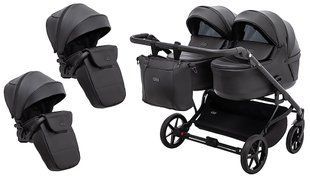 Коляска 2 в 1 для двойни Adamex Leo Duo Eco SA-2 черний (арт. 681143) &mdash; купити в Україні |  Колисочка