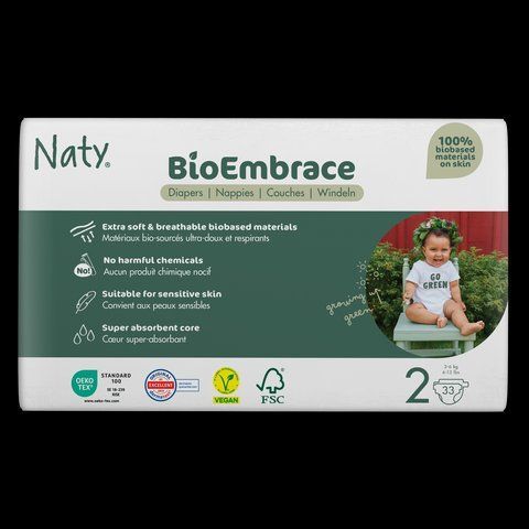 Одноразові дитячі підгузки BioEmbrace "NATY". Розмір 2 (3-6 кг.), 33 шт. в упаковці. (арт. 7330933000208) &mdash; купить в Украине |  Колисочка