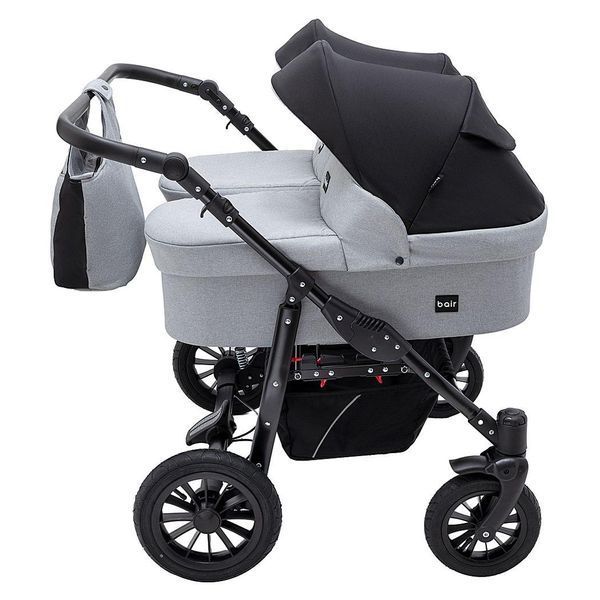 Коляска 2 в 1 для двойни Bair Sorento DUO BS-05 серый / черный (арт. 681663) &mdash; купити в Україні |  Колисочка