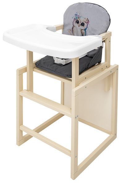 Стульчик-трансформер Babyroom Пеппи-260 слоновая кость серый / графит (сова) (арт. 680990) &mdash; купити в Україні |  Колисочка