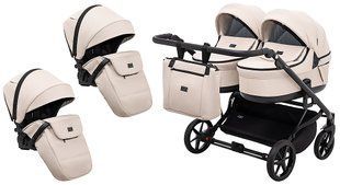 Коляска 2 в 1 для двойни Adamex Leo Duo Eco SA-7 латте (арт. 681144) &mdash; купить в Украине |  Колисочка