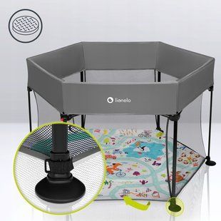 Манеж Lionelo ROEL PLUS GREY MULTICOLOR (арт. 109229776) &mdash; купити в Україні |  Колисочка