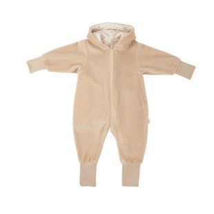 Велюровый коричневый комбинезон Wooly organic на змейке из эко ткани (арт. 567) &mdash; купити в Україні |  Колисочка